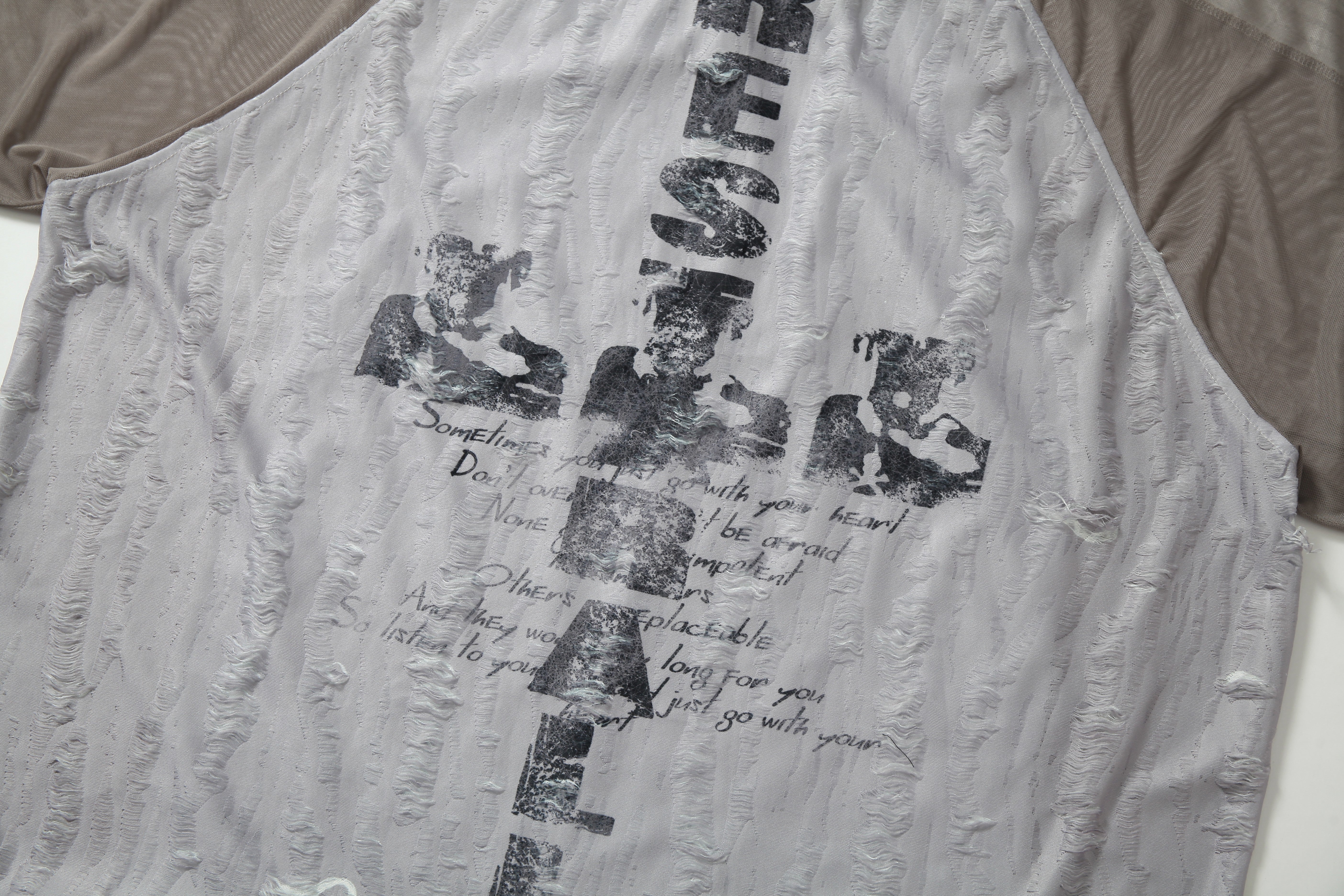 STARRVAINT Textured Mesh Patchwork Tee