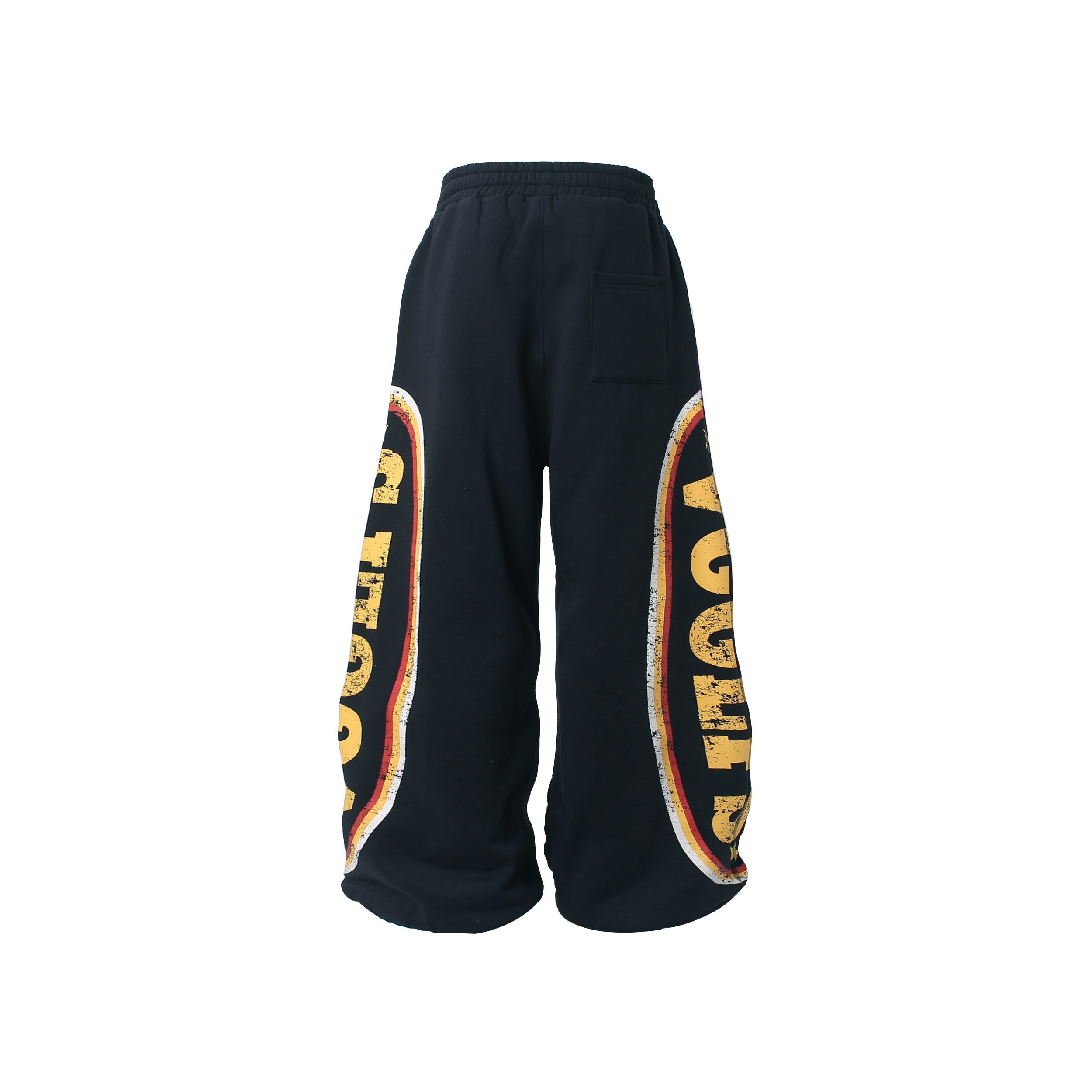 STARRVAINT Fleece-Lined Sports Letter Wide-Leg Sweatpants