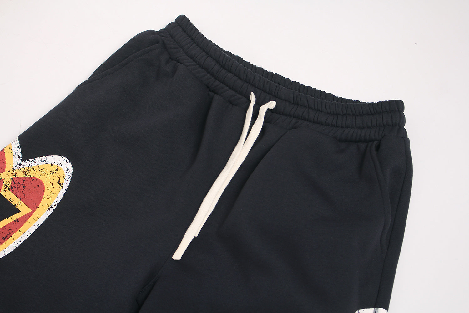 STARRVAINT Fleece-Lined Sports Letter Wide-Leg Sweatpants