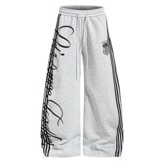 STARRVAINT Script Stripe Wide-Leg Sweatpants