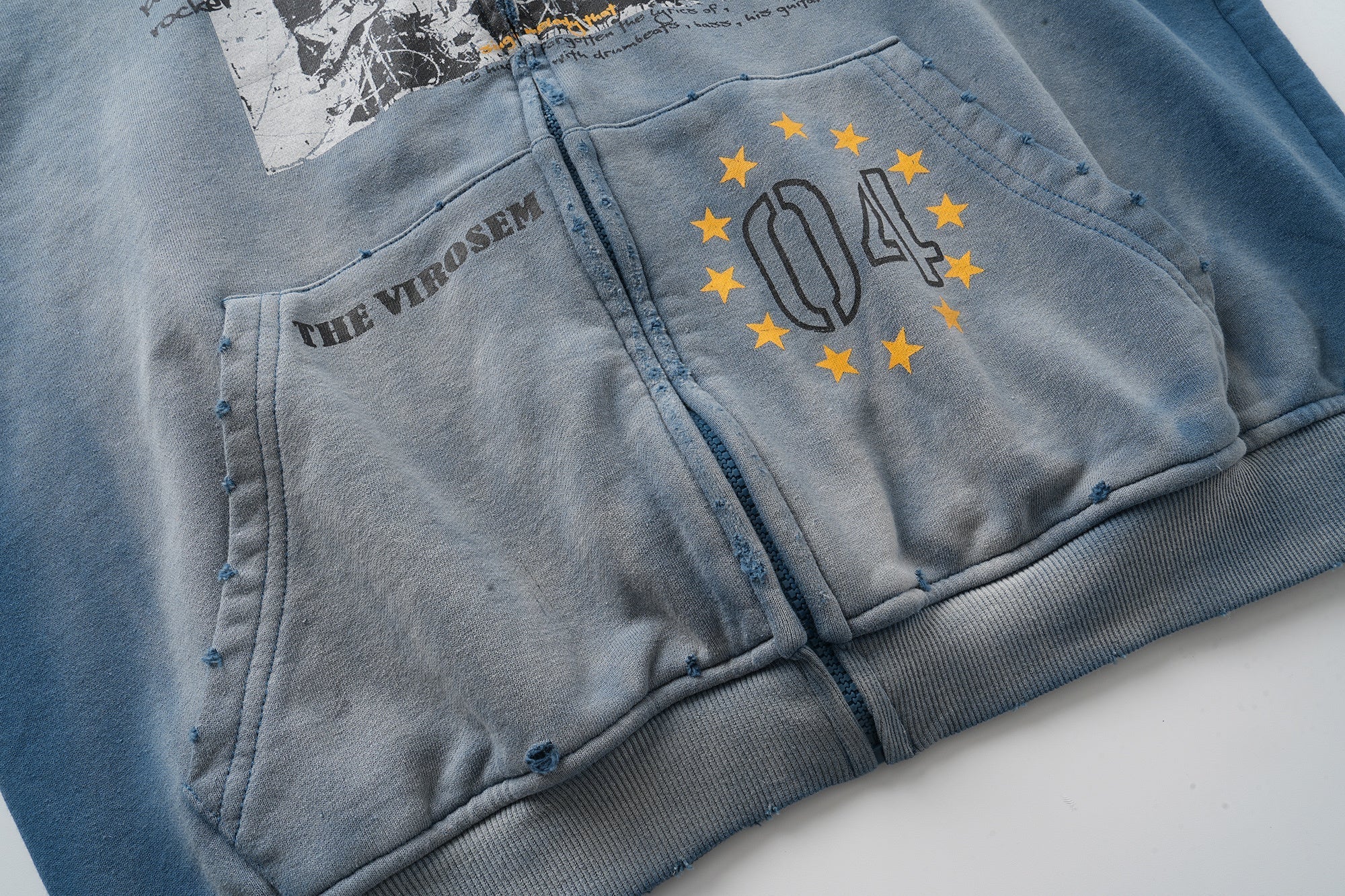 STARRVAINT Vintage Graphic Zip-Up Hoodie