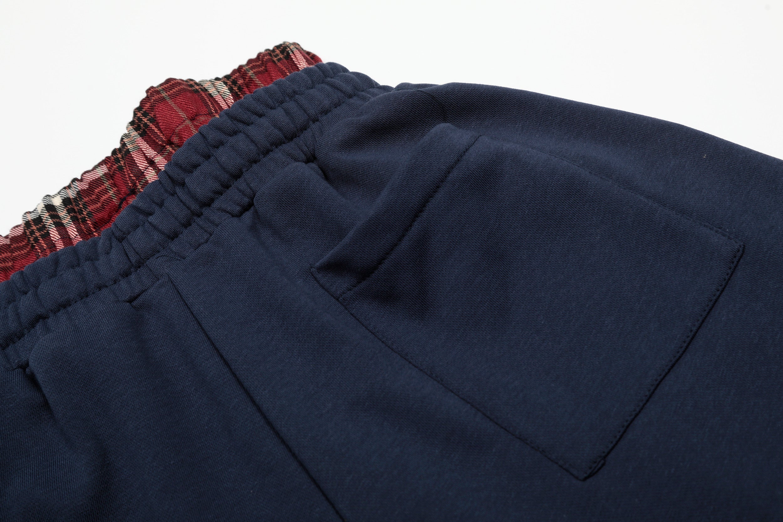 STARRVAINT Plaid-Waist Logo Shorts