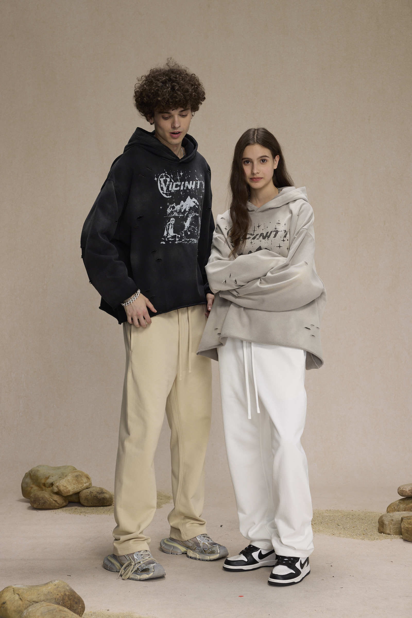 STARRVAINT Graphic Distressed Hoodie