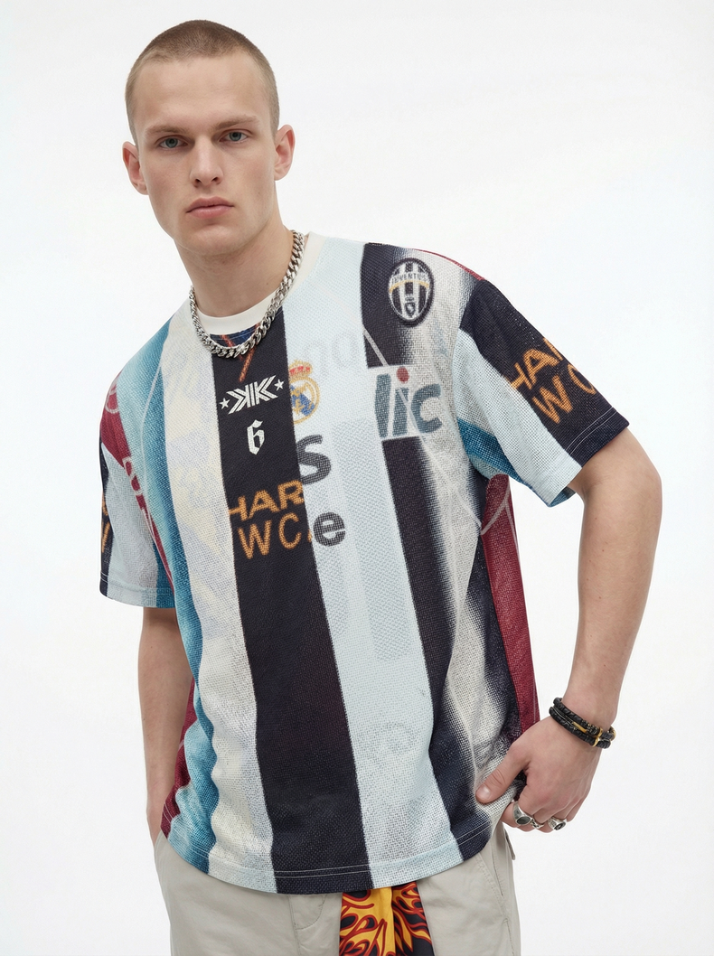 STARRVAINT Vintage Football Patchwork Jersey