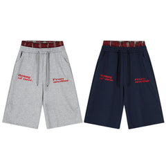 STARRVAINT Plaid-Waist Logo Shorts