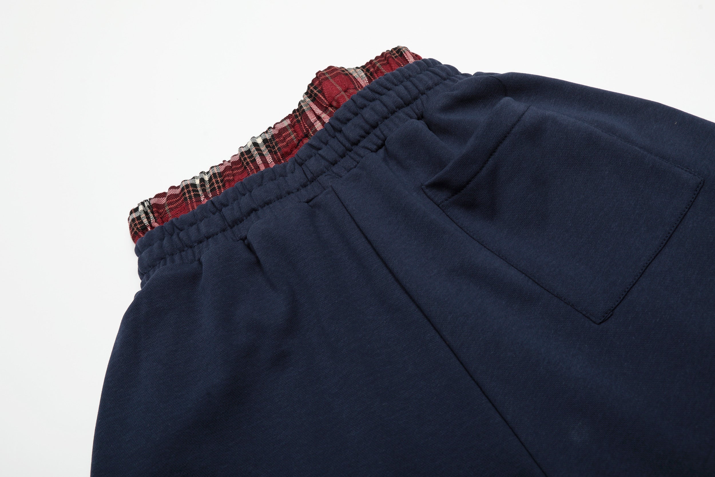 STARRVAINT Plaid-Waist Logo Shorts