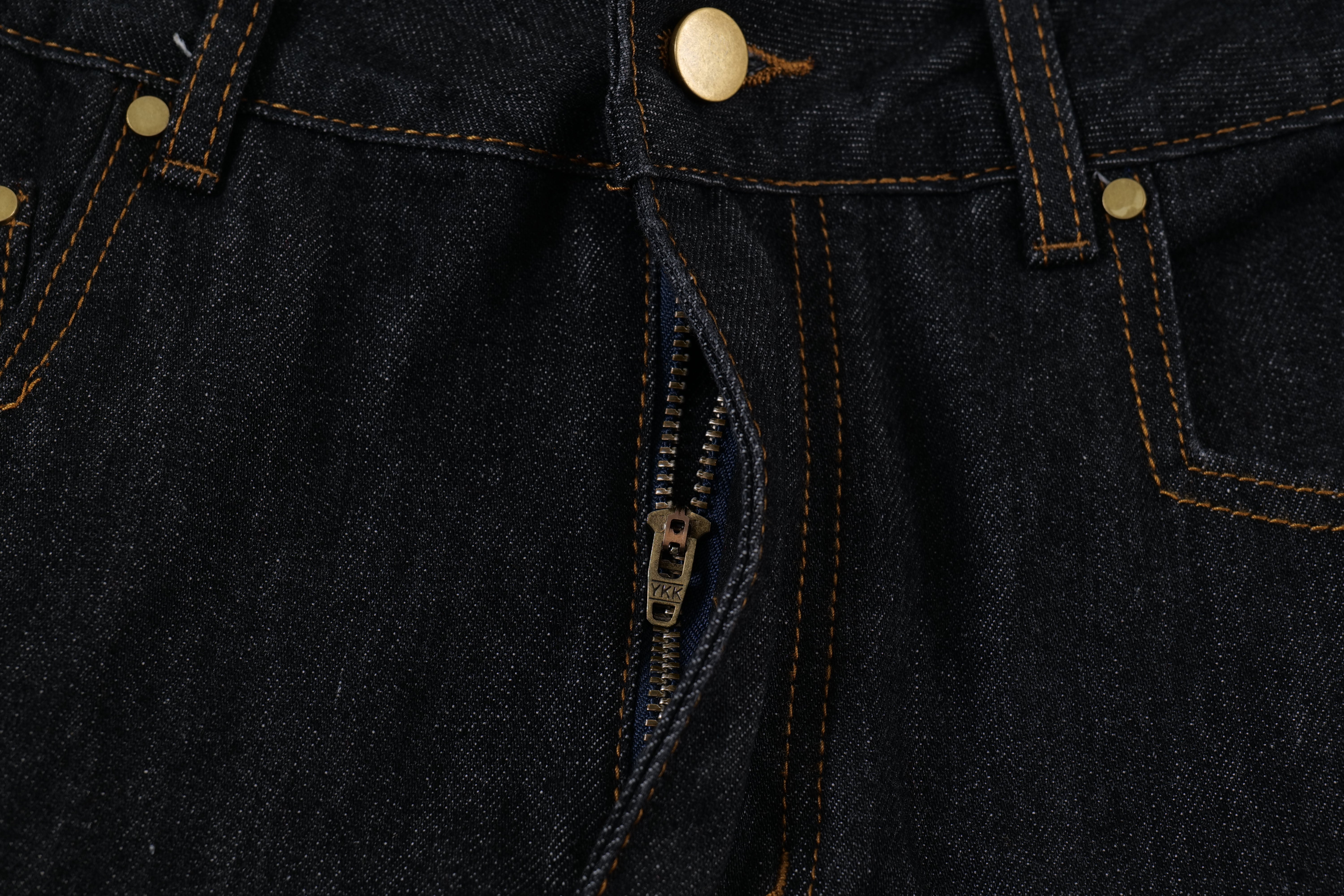 STARRVAINT Plaid Patch Curved Denim Pants