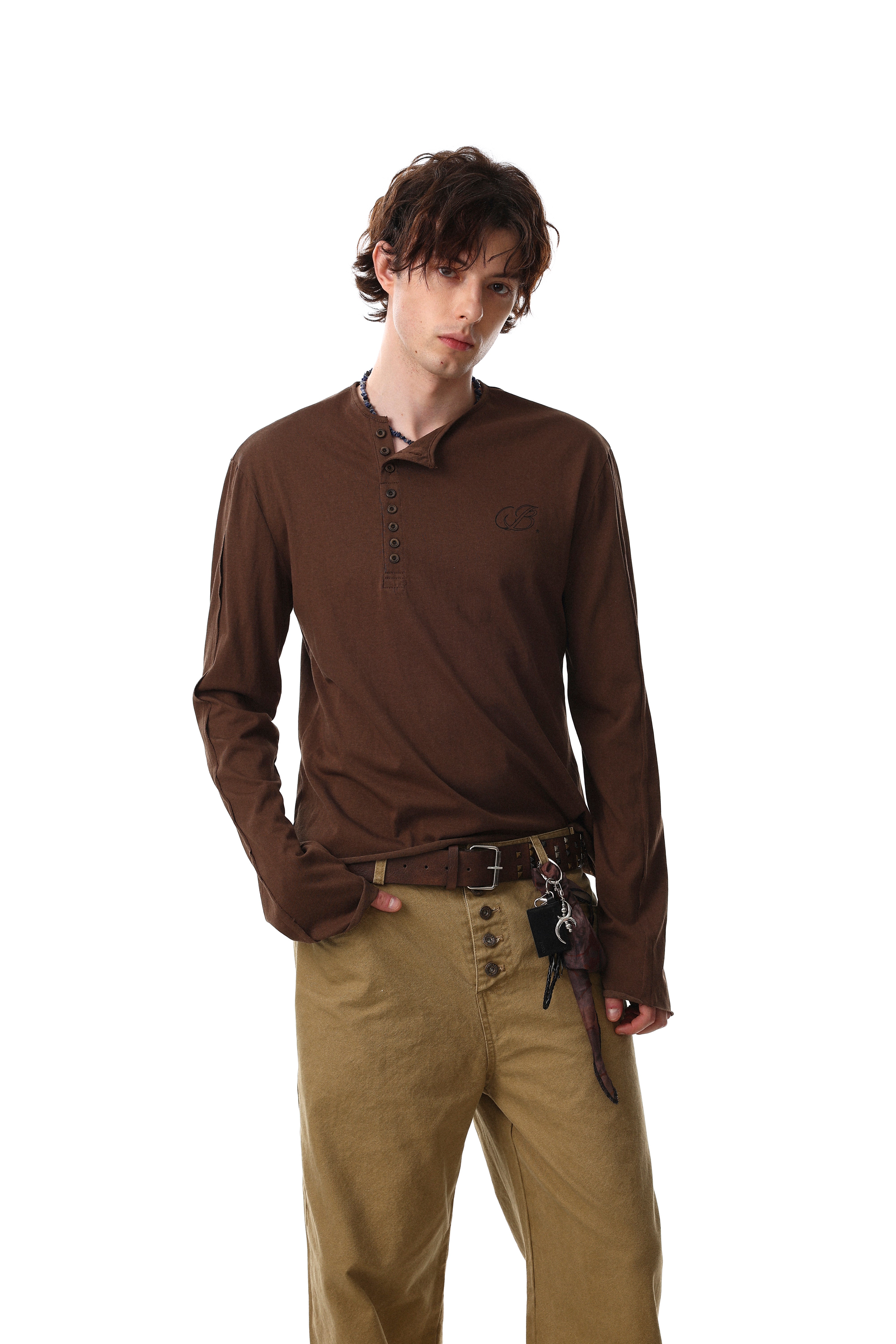 STARRVAINT Classic Henley Long Sleeve Tee