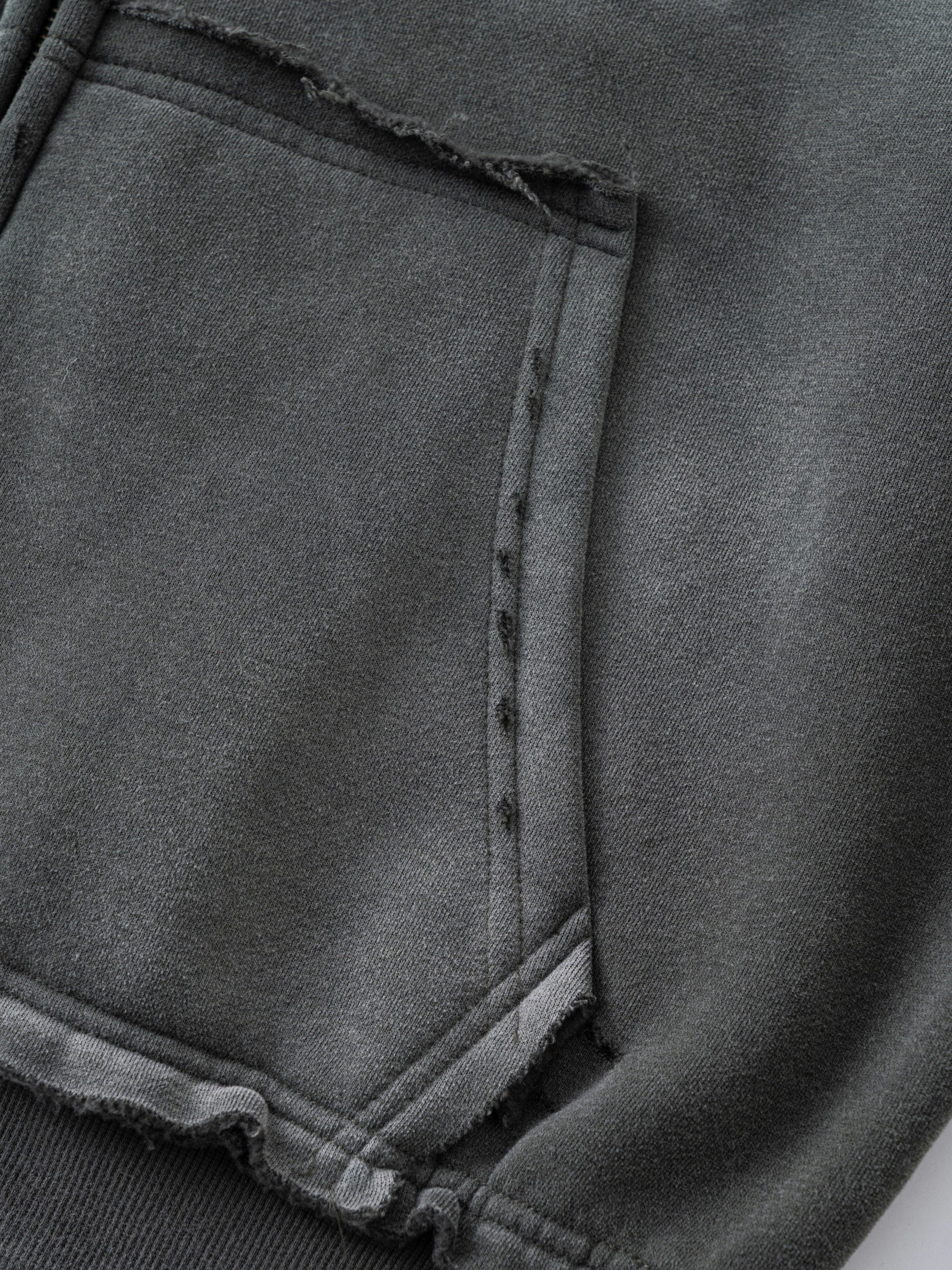 STARRVAINT Vintage Wash Graphic Zip Hoodie