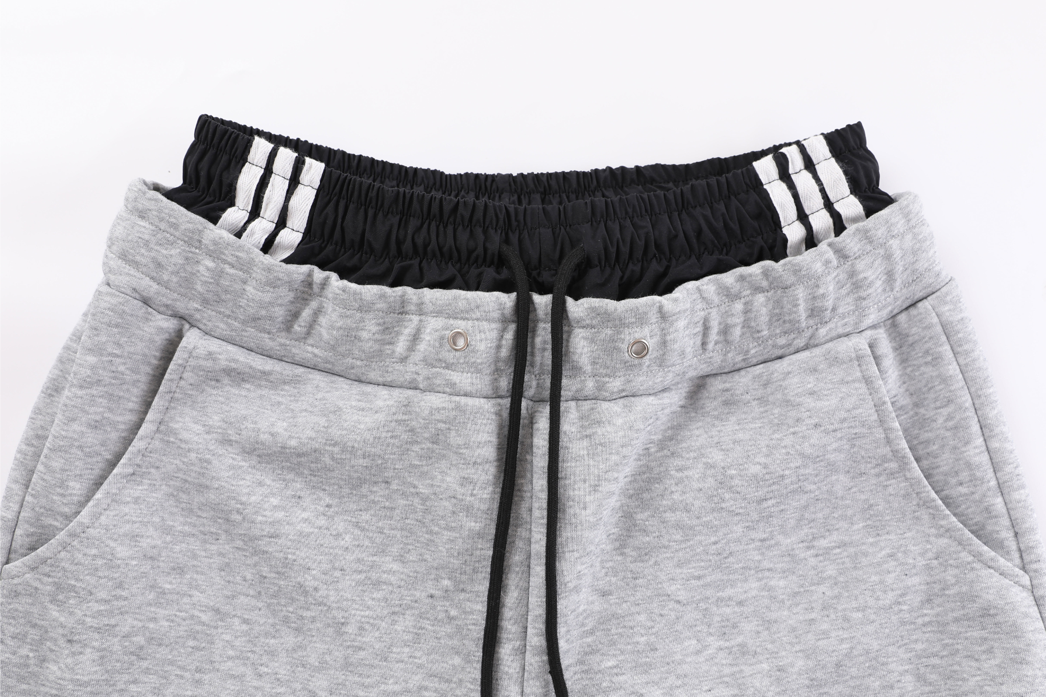 STARRVAINT Double-Waist Stripe Wide-Leg Sweatpants