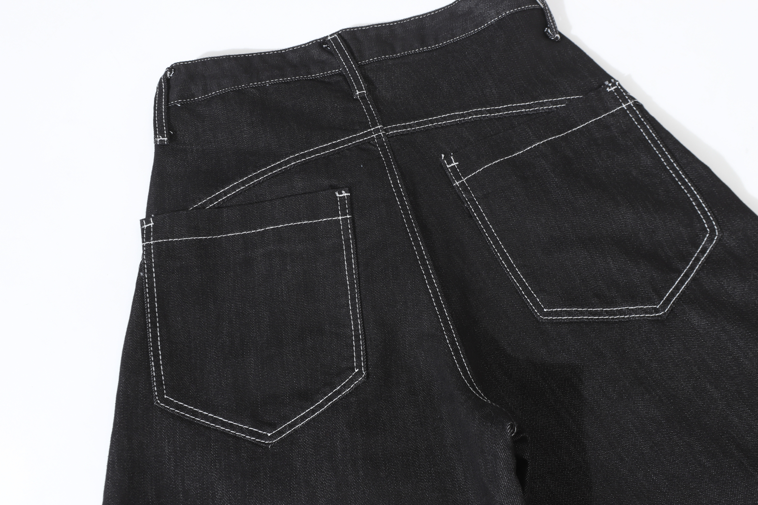 STARRVAINT Buckle Detail Wide-Leg Denim Pants