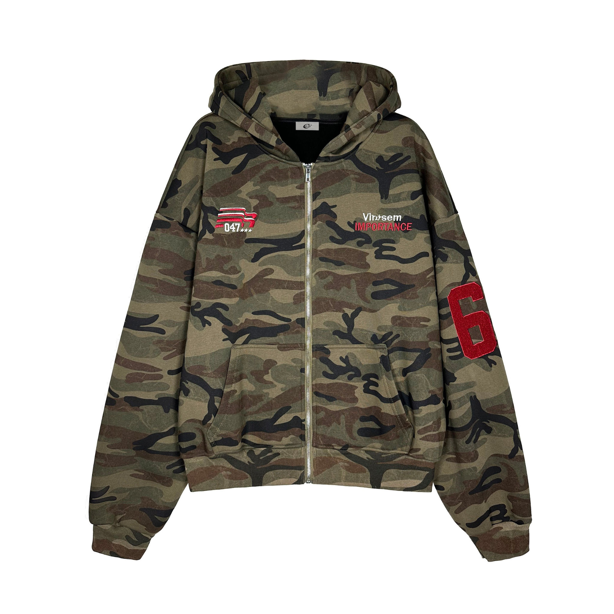 STARRVAINT Camo Varsity Zip Hoodie
