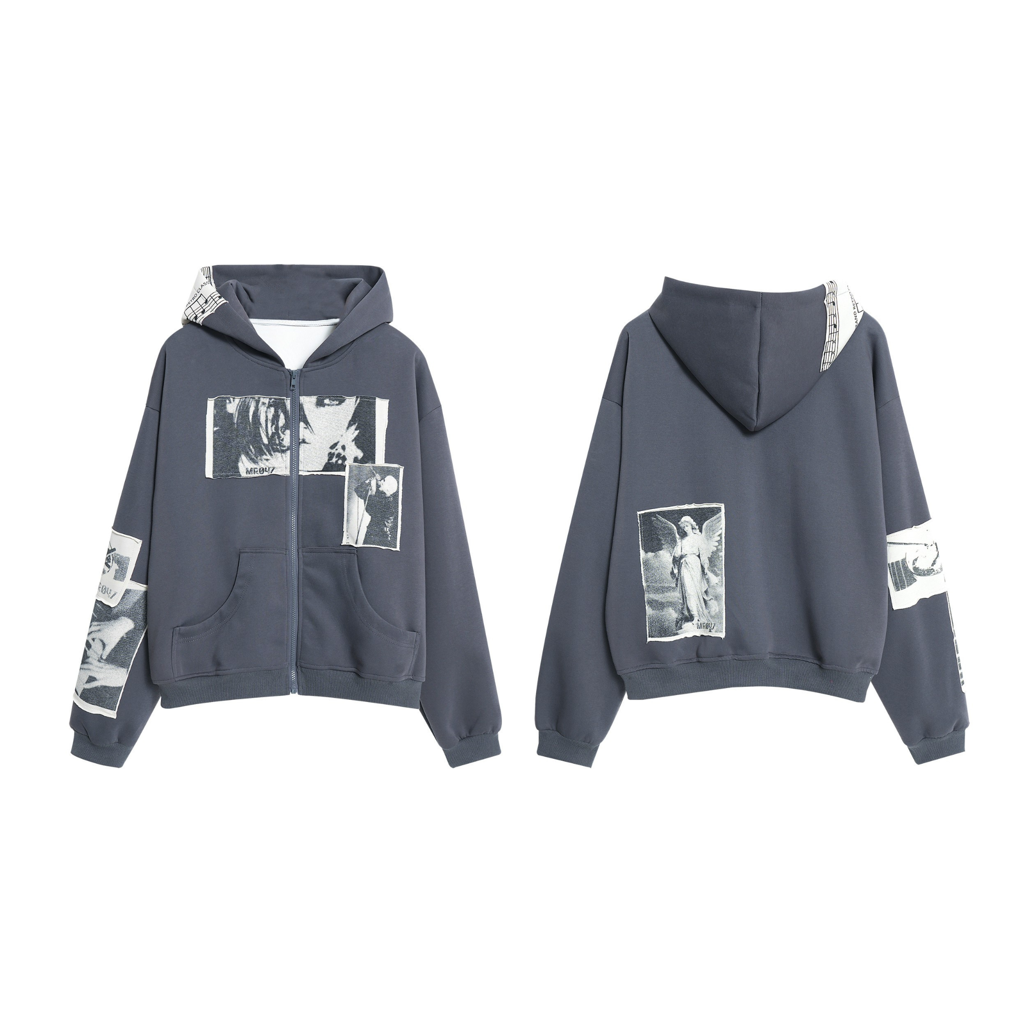 STARRVAINT Photo Collage Zip Hoodie