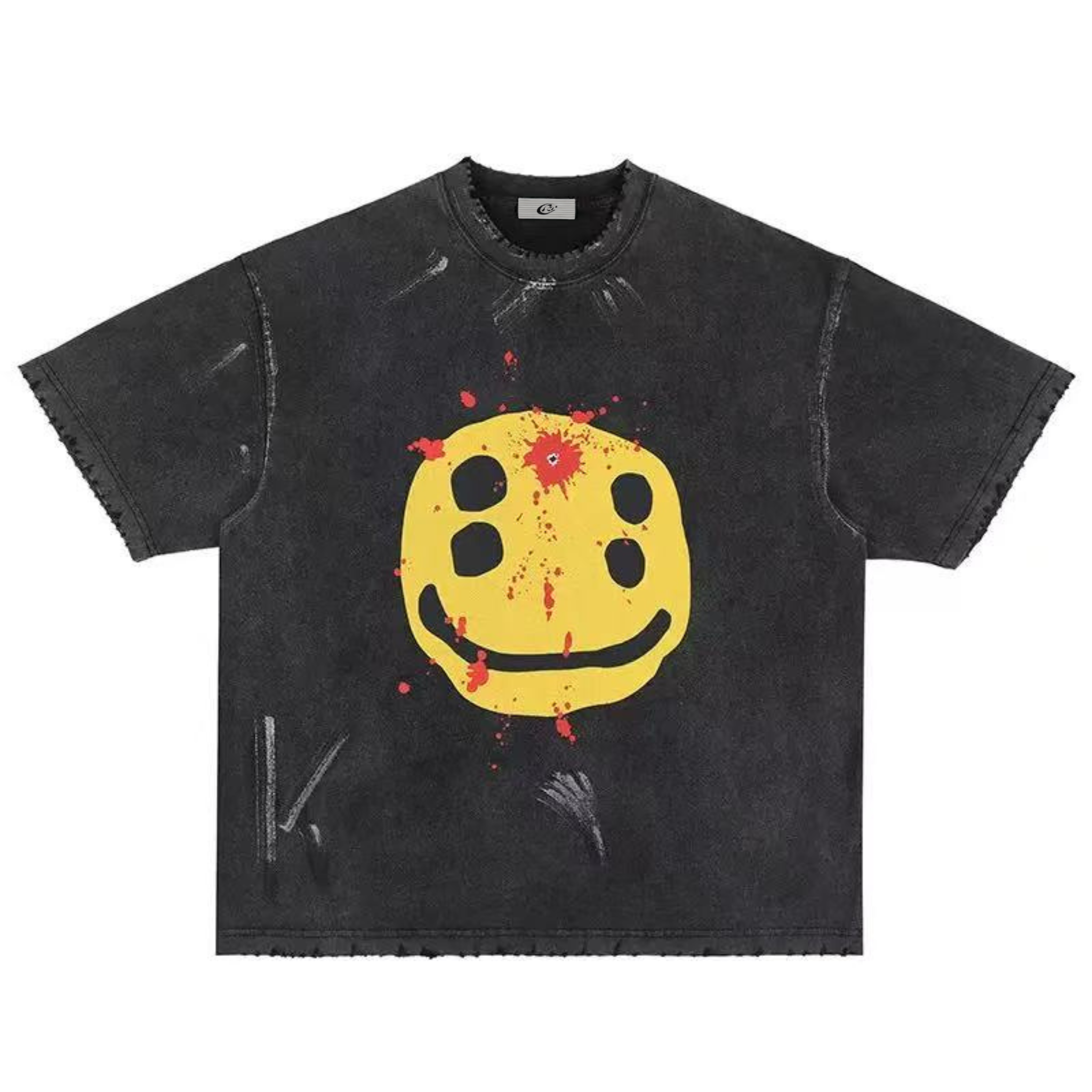 STARRVAINT Distressed Smiley Graphic Tee
