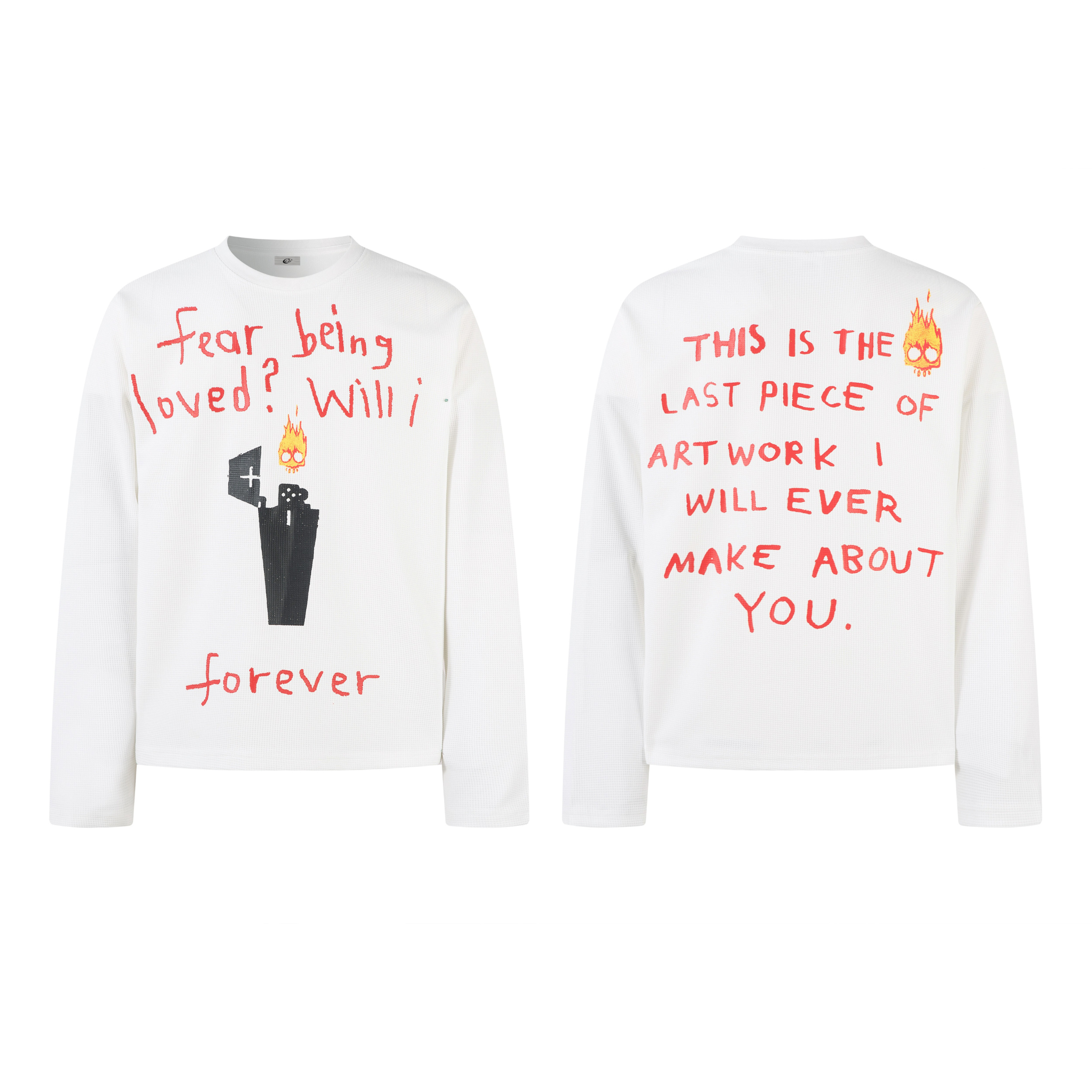 STARRVAINT Flame Doodle Emotional Graphic Long Sleeve Tee