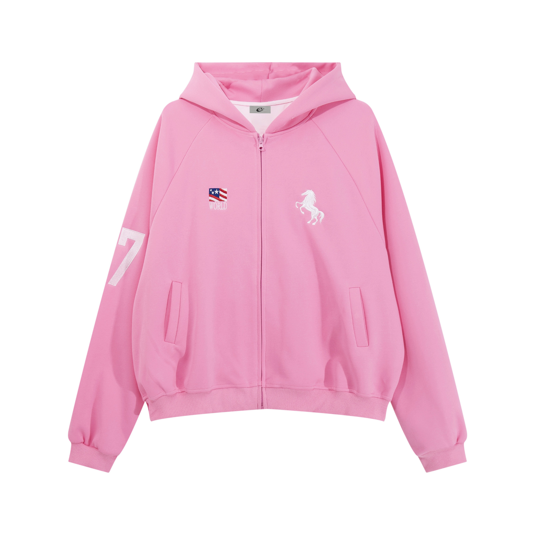 STARRVAINT Pastel Unicorn Varsity Zip Hoodie
