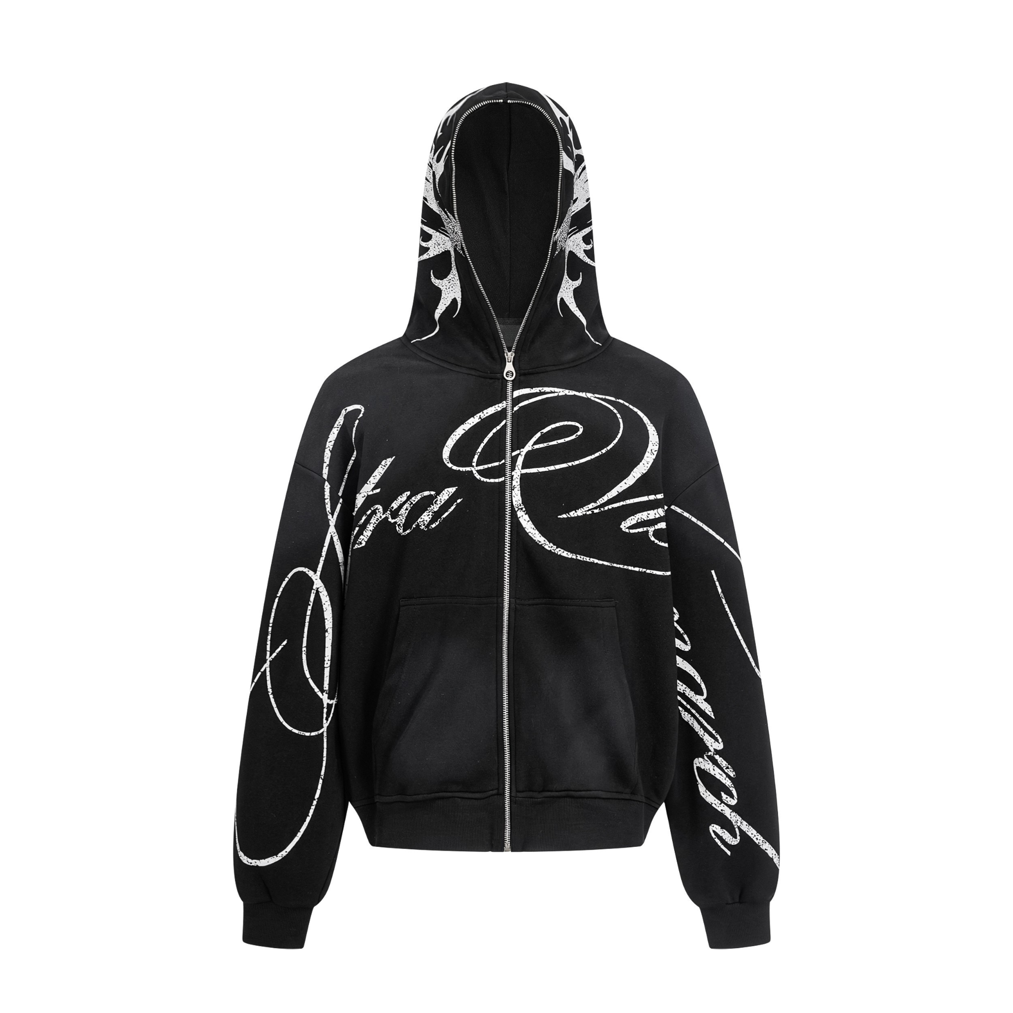 STARRVAINT Full-Script Zip Hoodie