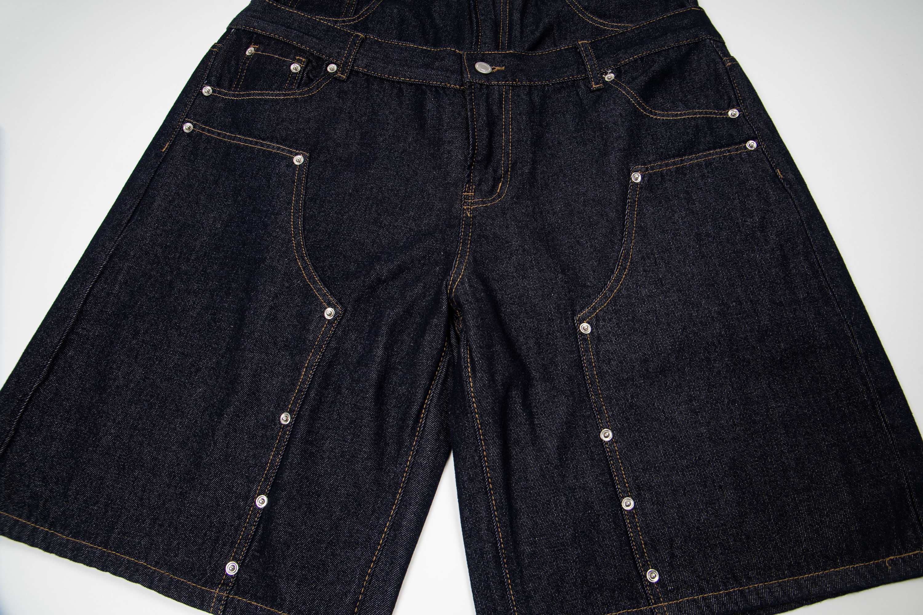 STARRVAINT “Double Waist Panel Denim Shorts”