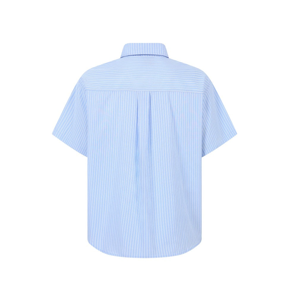STARRVAINT “Puppy For You” Striped Short-Sleeve Shirt