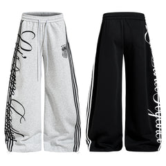 STARRVAINT Script Stripe Wide-Leg Sweatpants