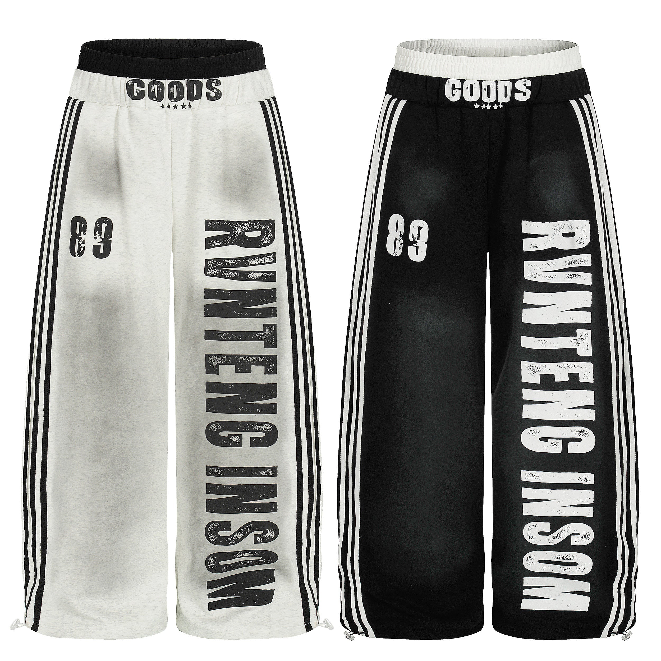 STARRVAINT Bold Letter Stripe Track Pants