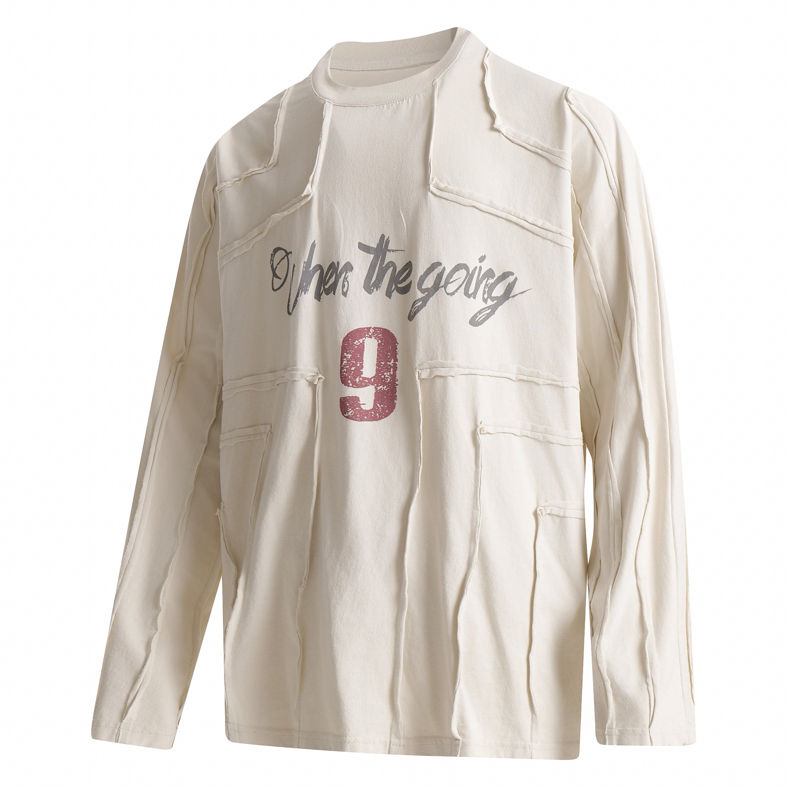 STARRVAINT Deconstructed Patchwork Graphic Long Sleeve Tee