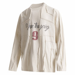 STARRVAINT Deconstructed Patchwork Graphic Long Sleeve Tee