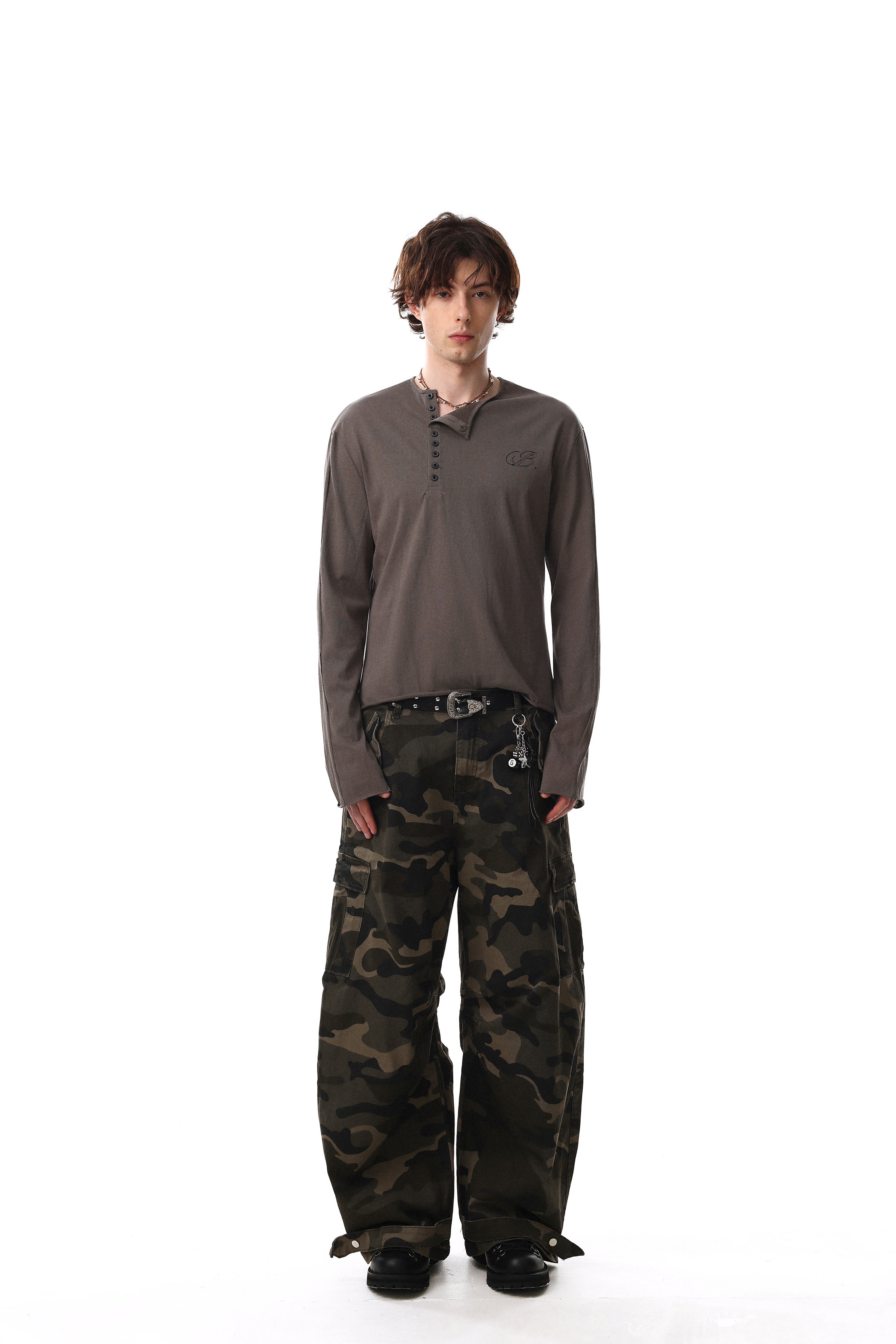 STARRVAINT Classic Henley Long Sleeve Tee
