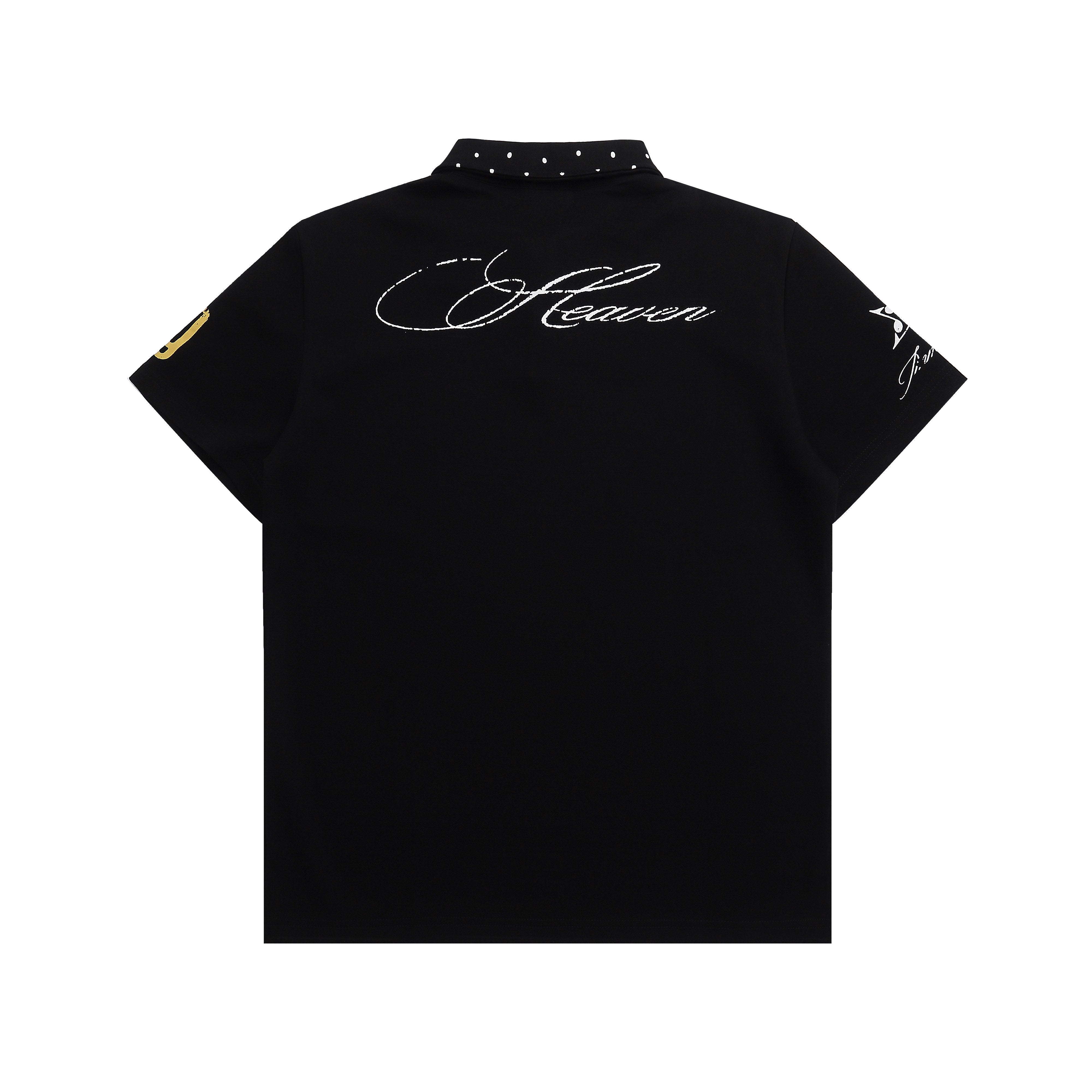 STARRVAINT Studded Collar Polo Shirt