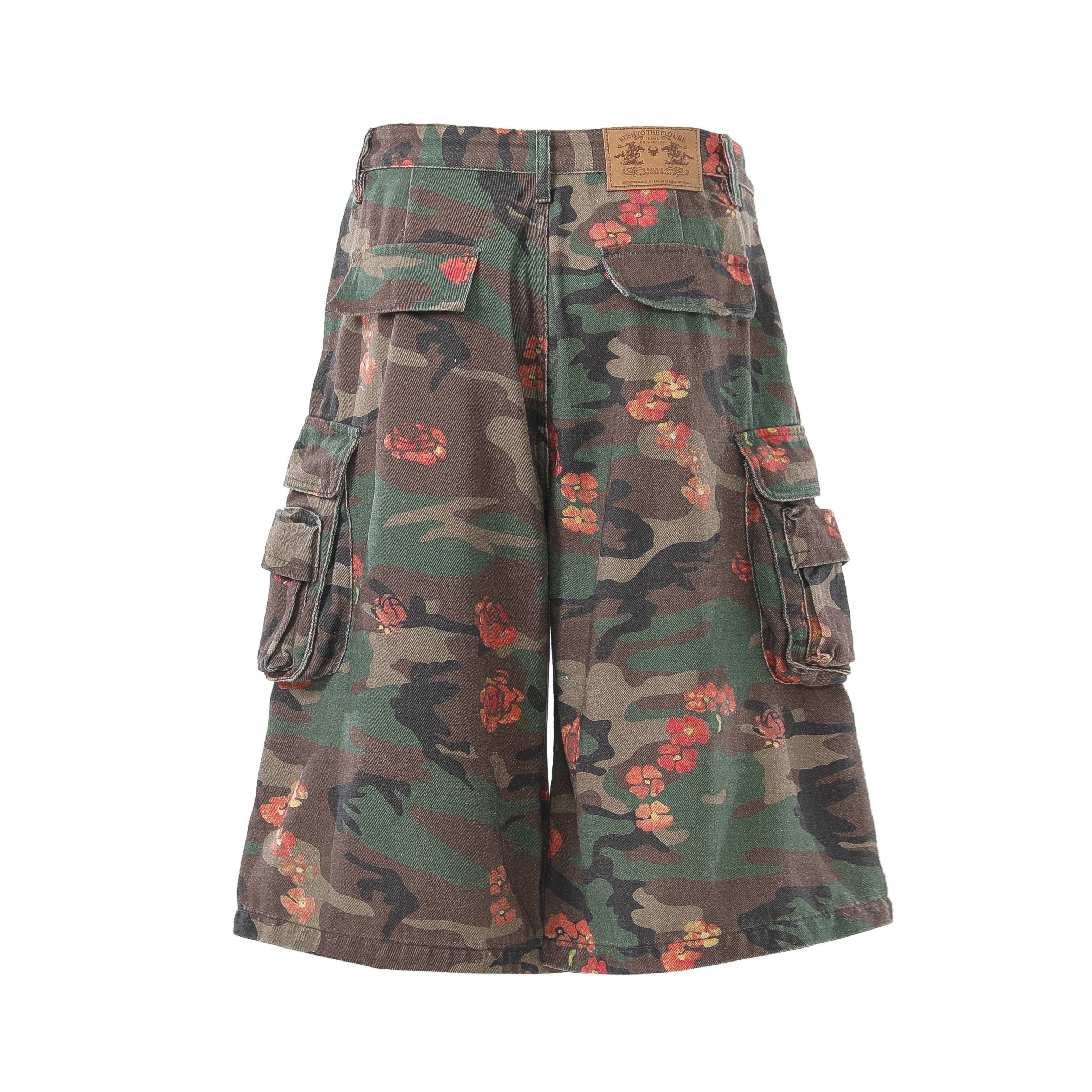 STARRVAINT “Floral Camo Cargo Shorts”