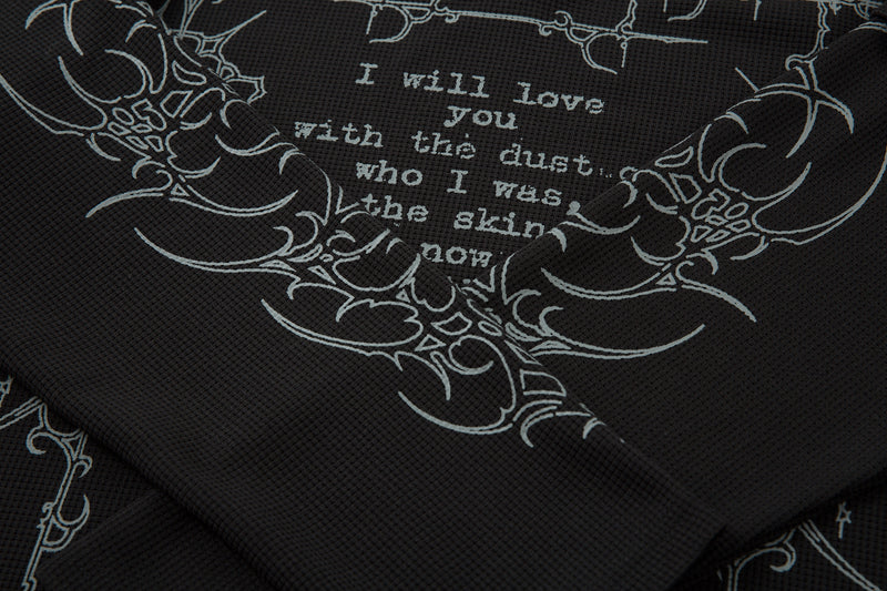 STARRVAINT Barbed Poetry Layered Collar Long Sleeve Polo
