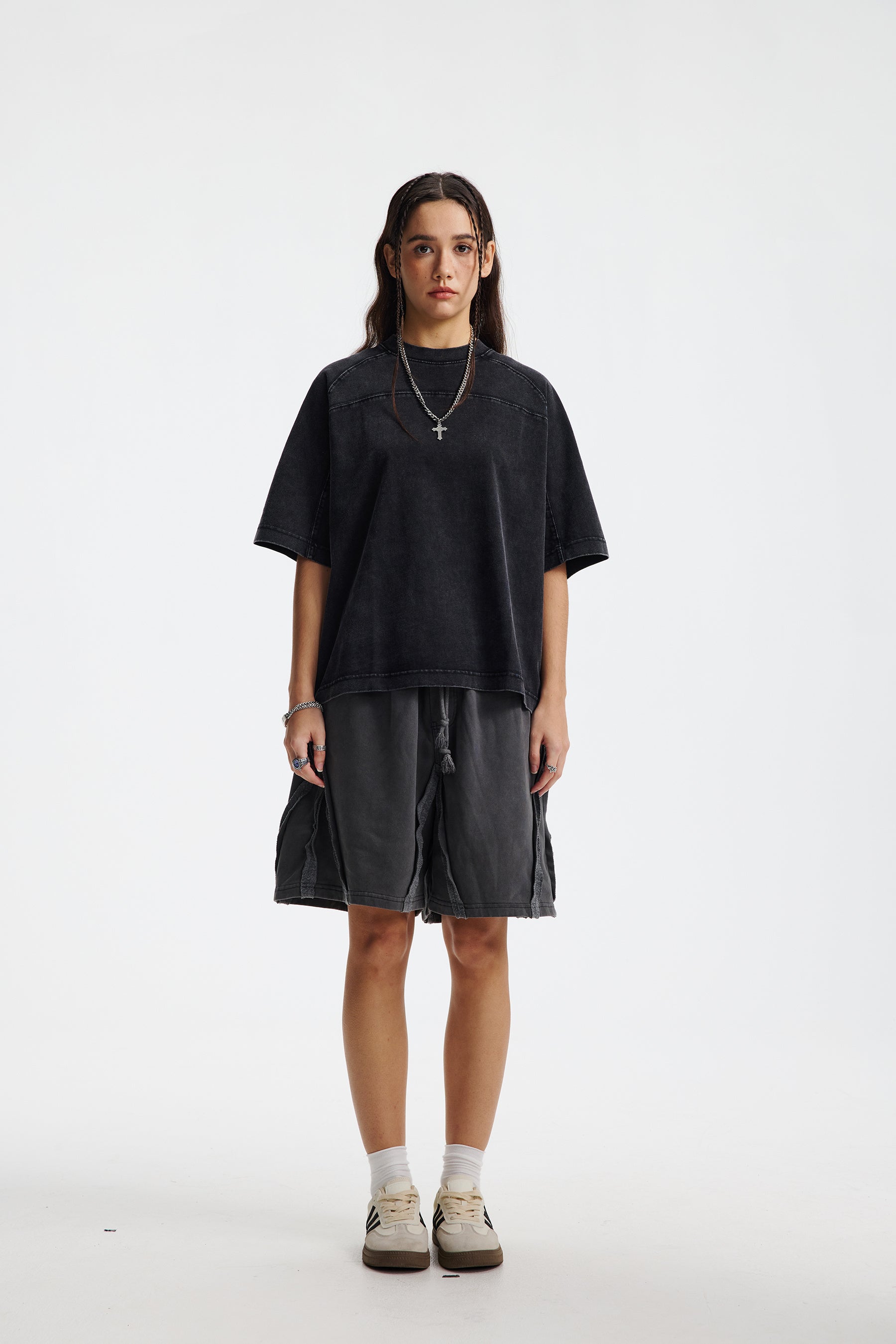 STARRVAINT Vintage Washed Short-Sleeve Cotton Tee