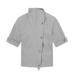 STARRVAINT “Asymmetrical Stand-Collar Shirt”