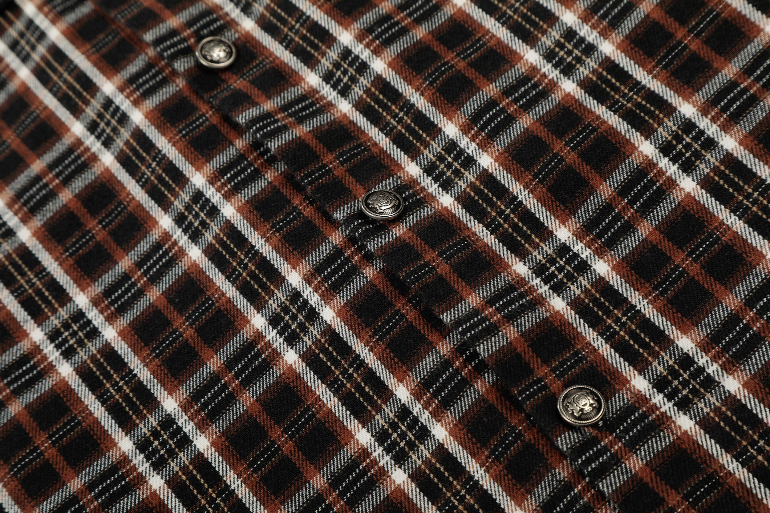STARRVAINT “Distressed Plaid Short Sleeve Shirt”