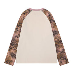 STARRVAINT Leopard Raglan Long Sleeve Tee