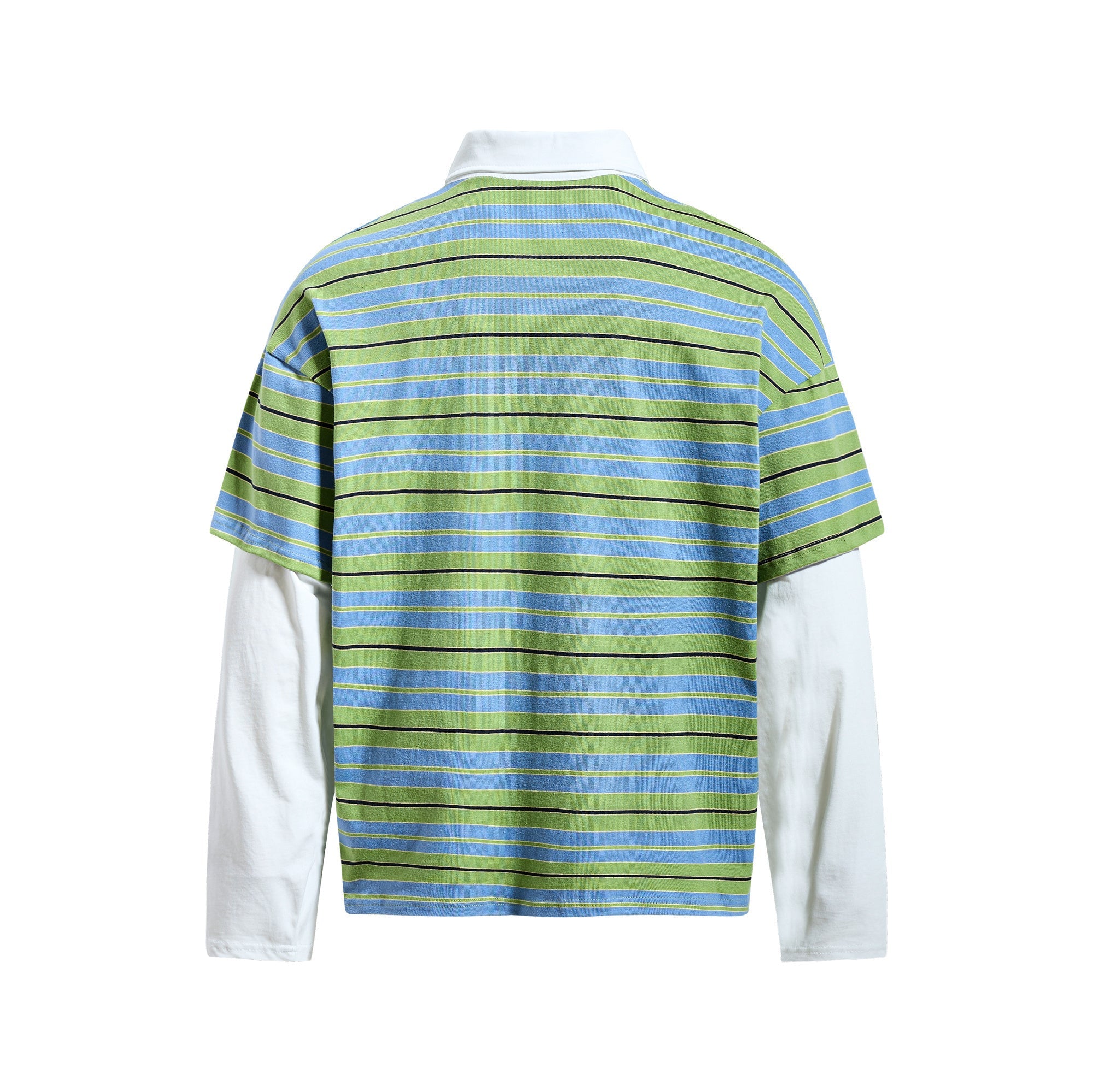 STARRVAINT Striped Graphic Layered Polo