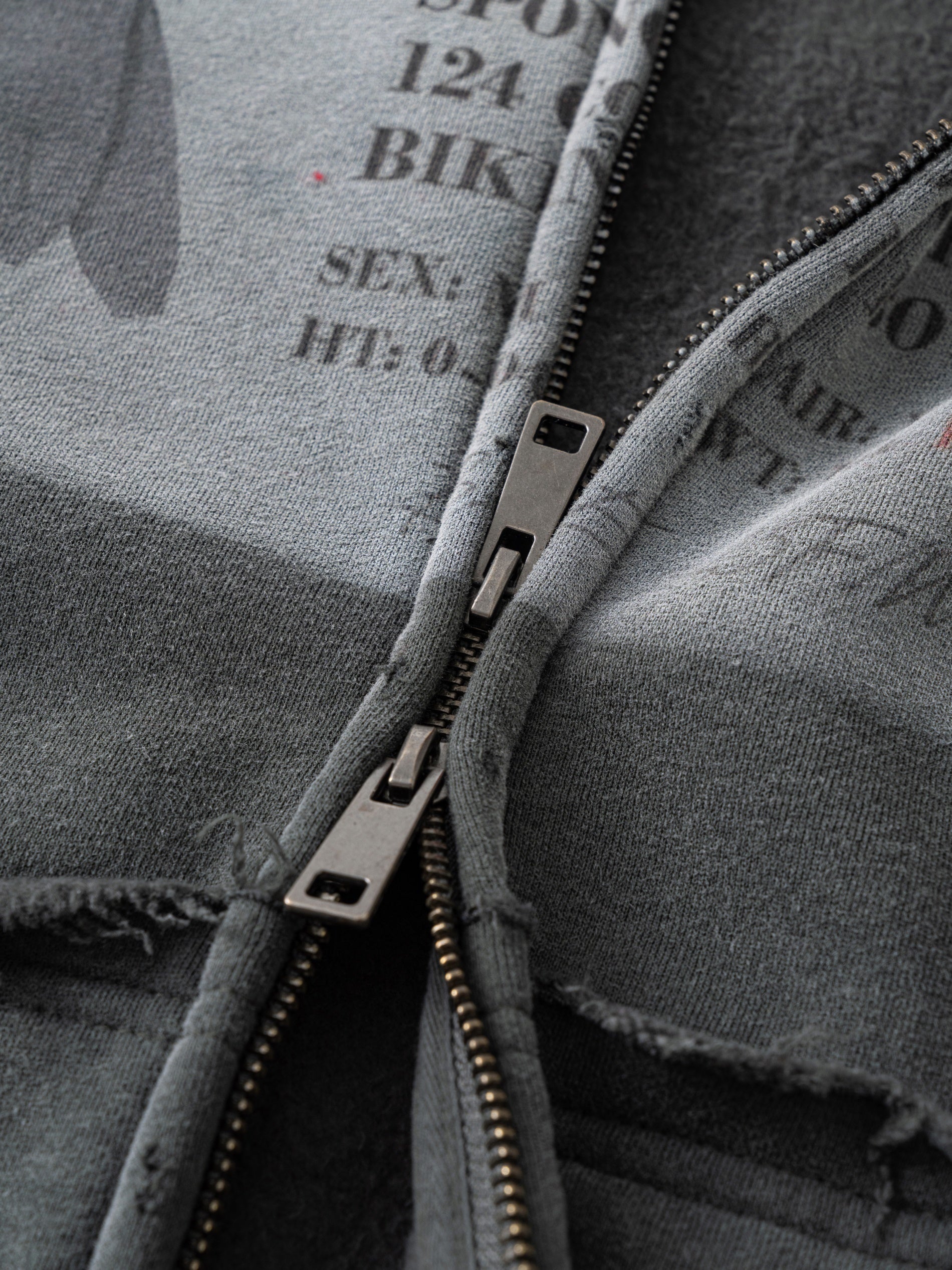 STARRVAINT Vintage Wash Graphic Zip Hoodie