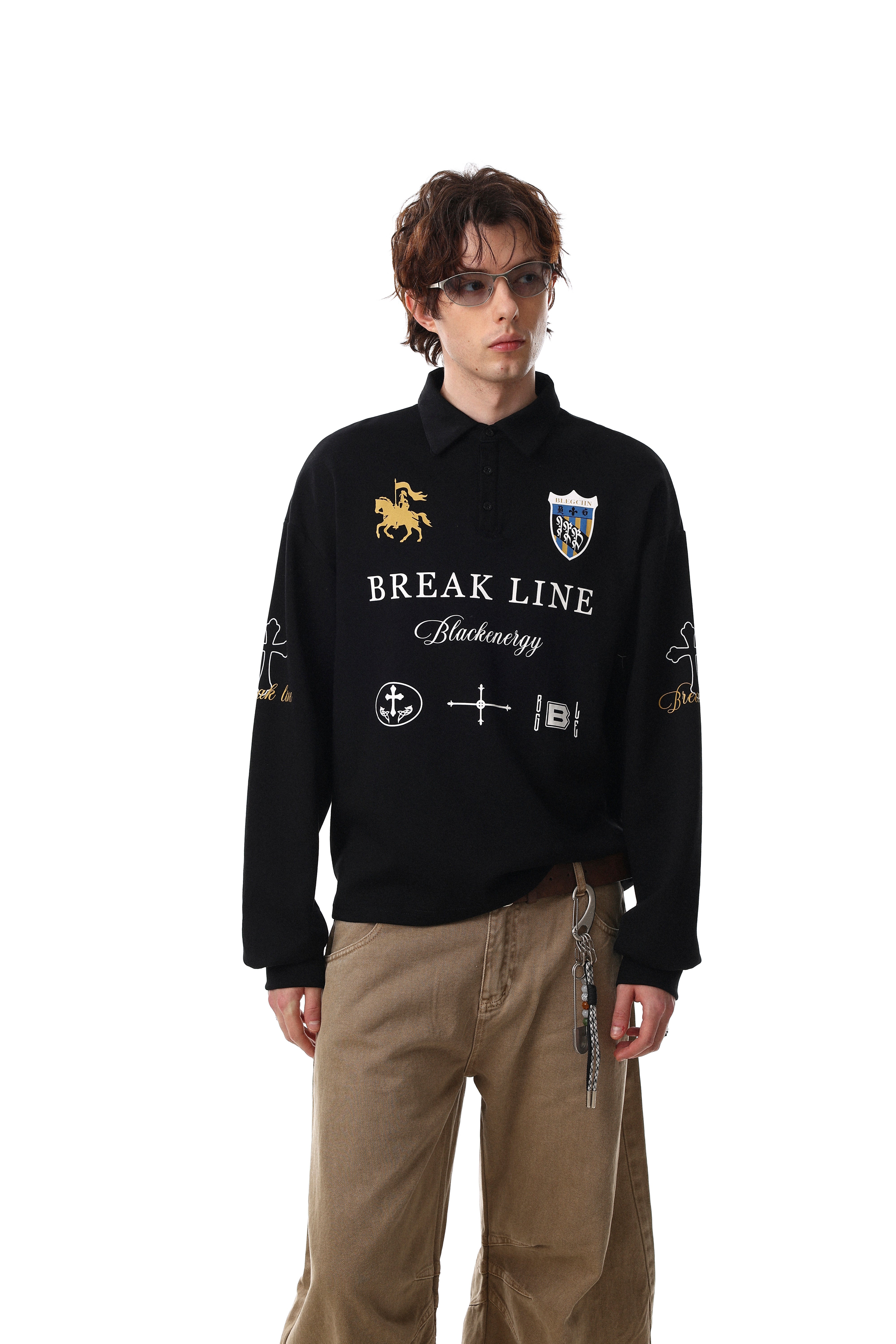 STARRVAINT Break Line Graphic Polo