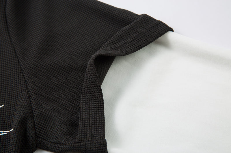 STARRVAINT Vampire Graphic Layered Polo Long Sleeve