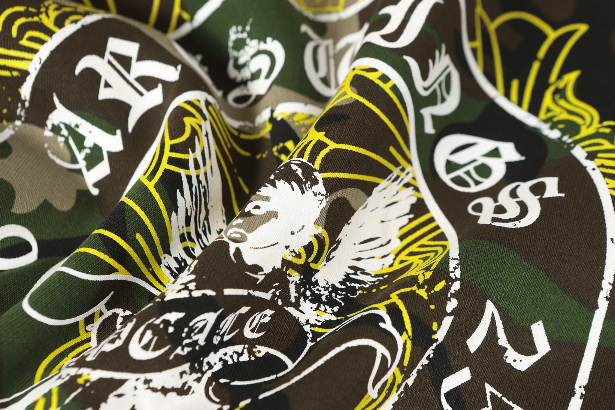 STARRVAINT Camo Angel Graphic Zip Hoodie