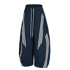 STARRVAINT Nylon Multi-Stripe Track Wide-Leg Pants