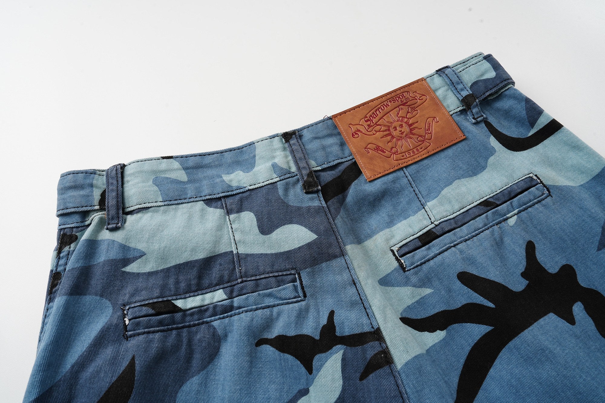 STARRVAINT Blue Camo Cargo Shorts