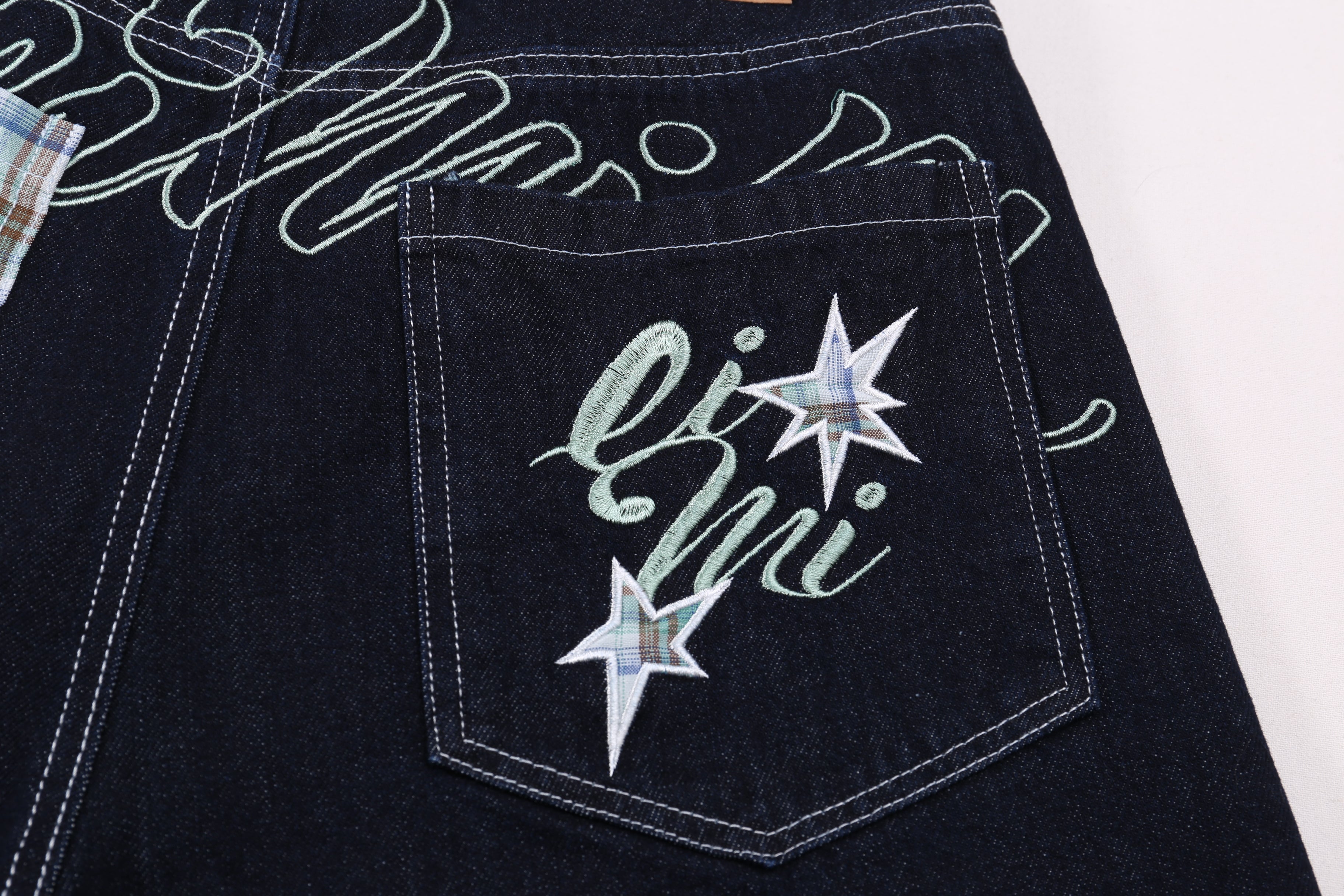 STARRVAINT Patchwork Denim Shorts
