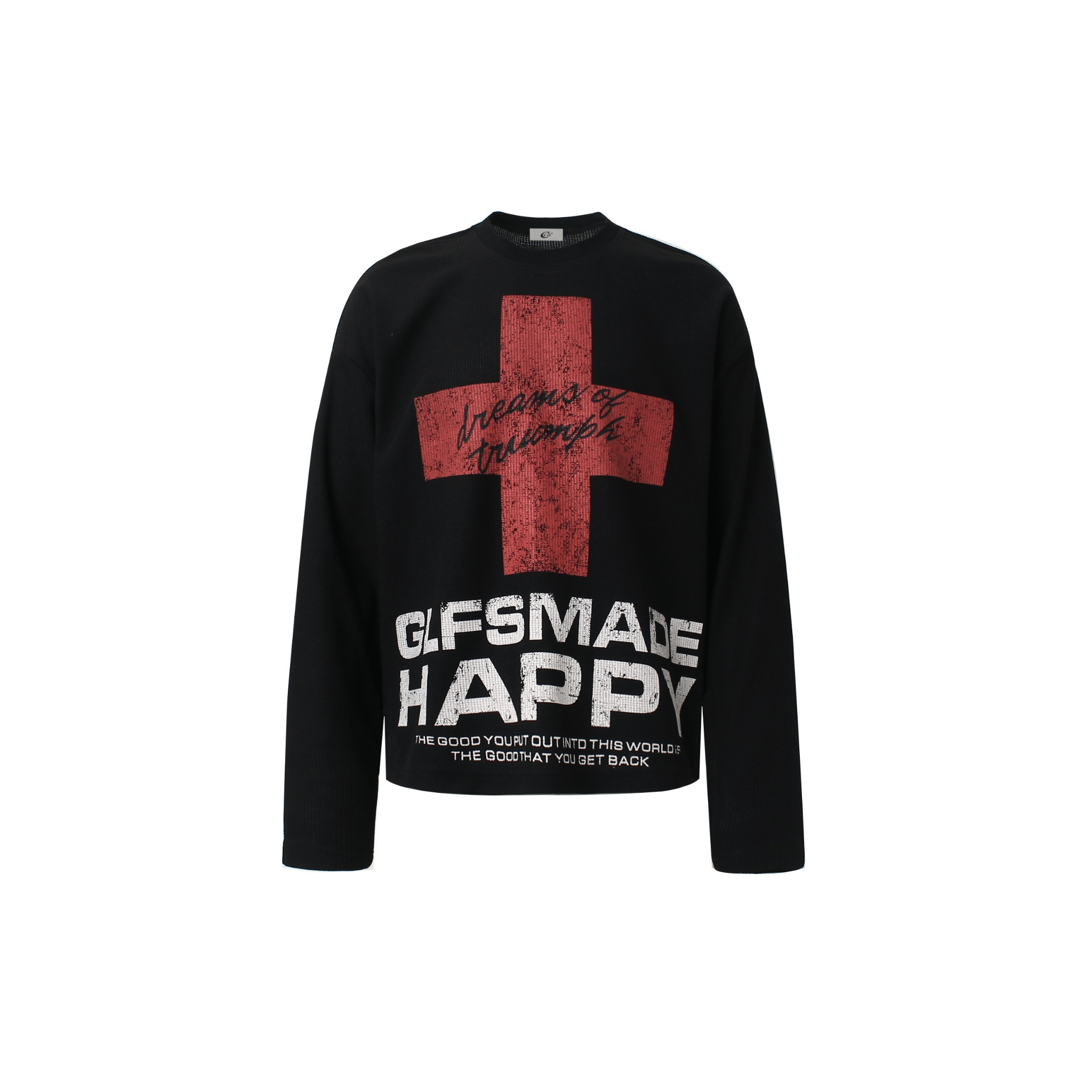 STARRVAINT Cross Graphic Waffle Long Sleeve