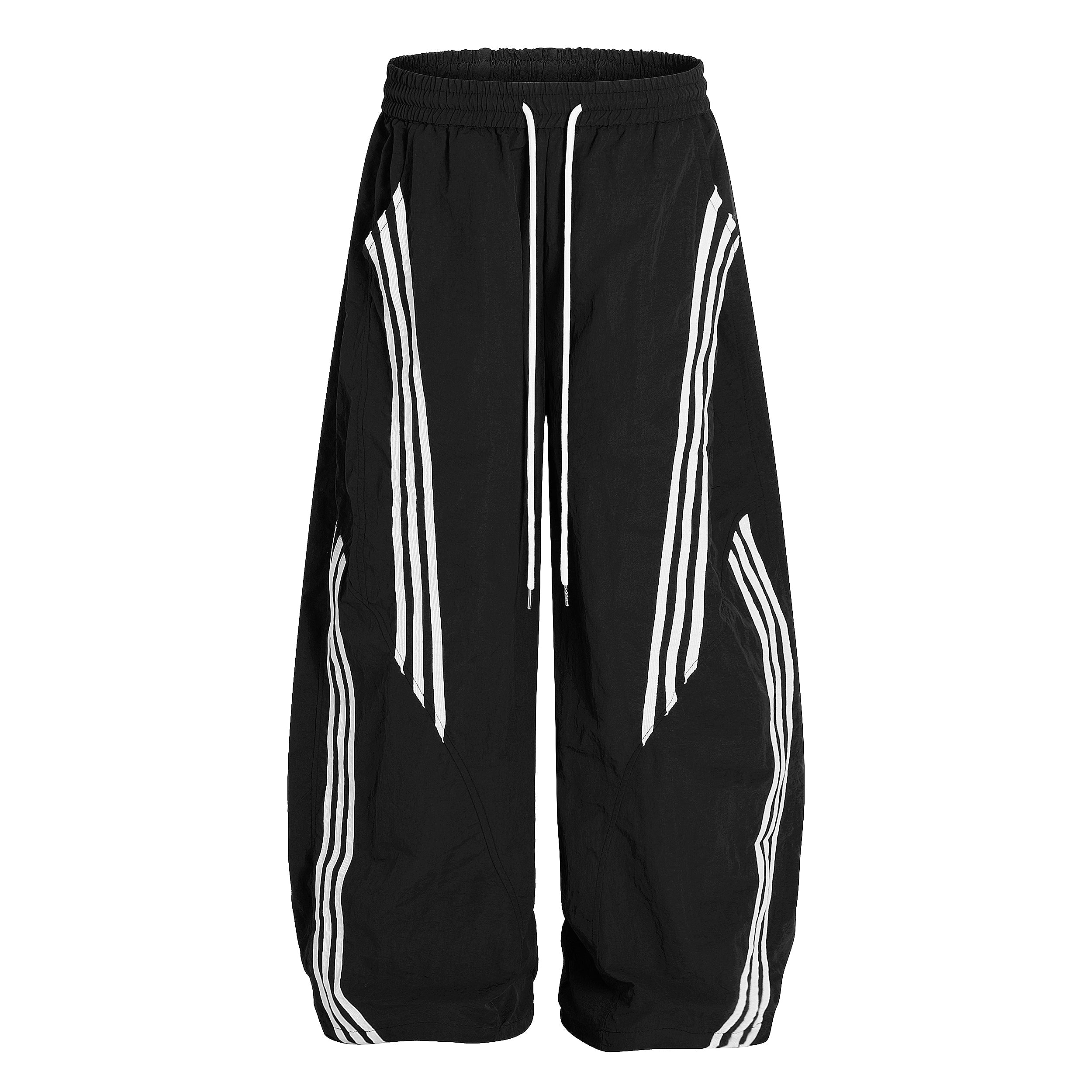 STARRVAINT Nylon Multi-Stripe Track Wide-Leg Pants