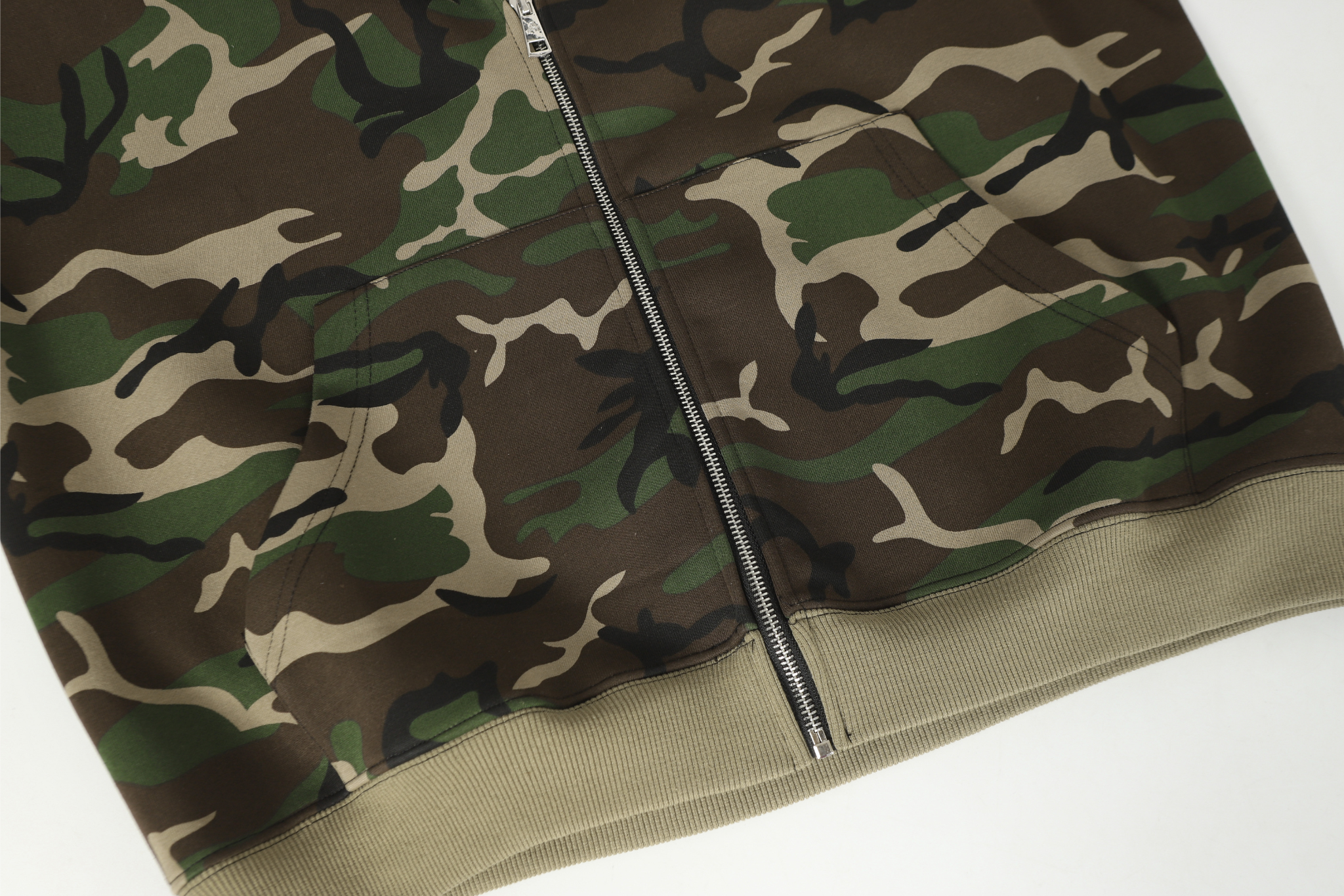 STARRVAINT Camo Angel Graphic Zip Hoodie