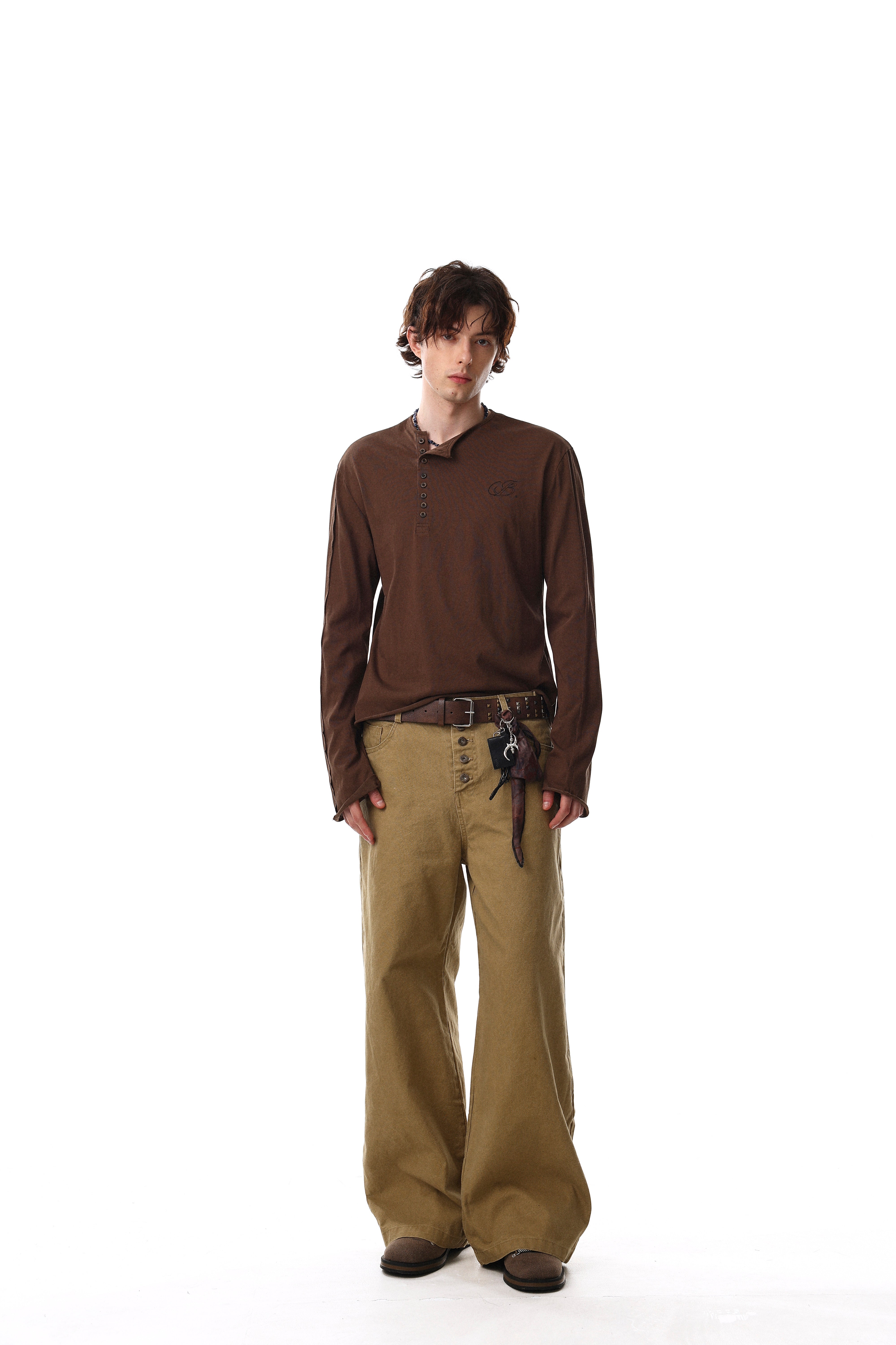 STARRVAINT Classic Henley Long Sleeve Tee