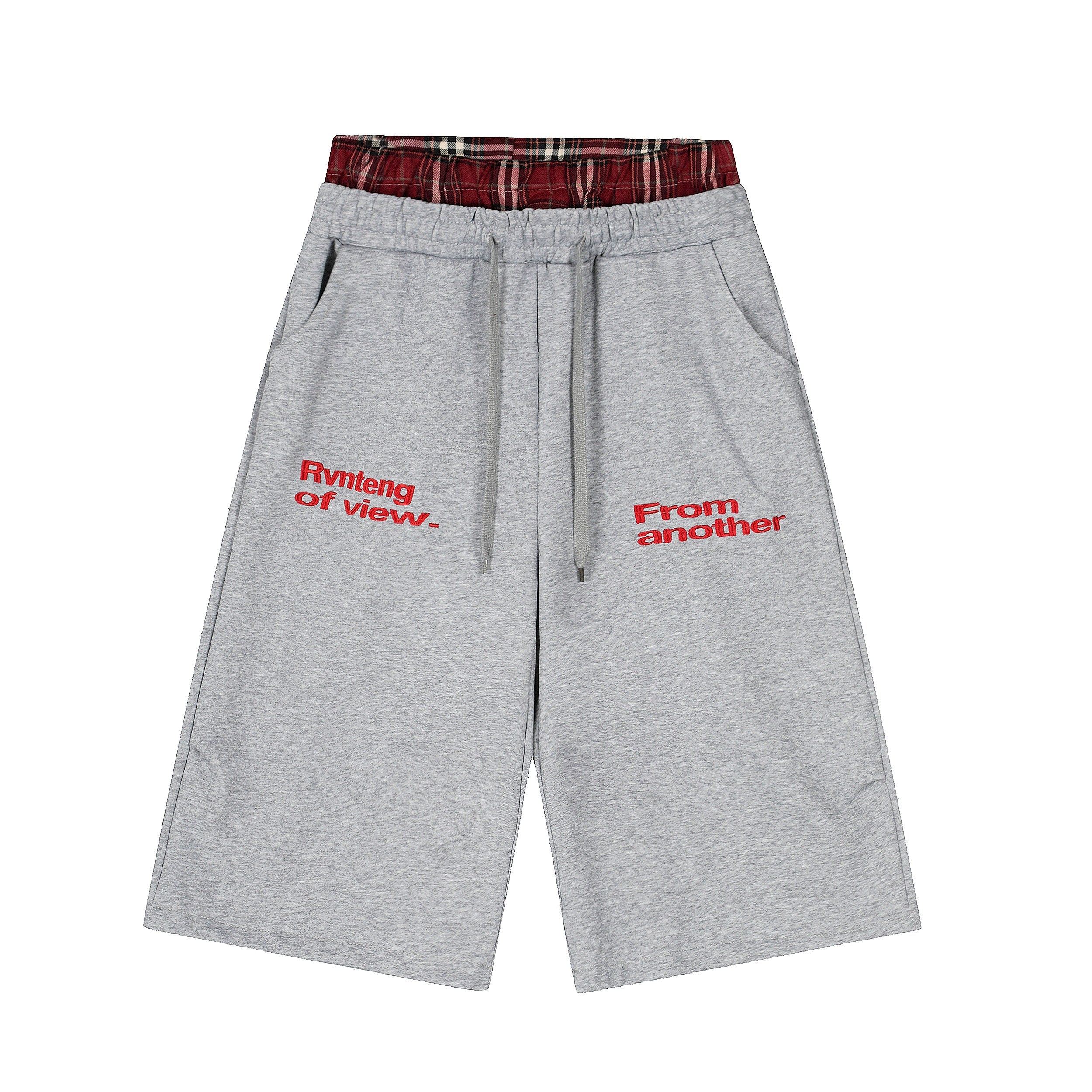 STARRVAINT Plaid-Waist Logo Shorts