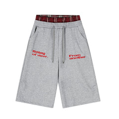 STARRVAINT Plaid-Waist Logo Shorts