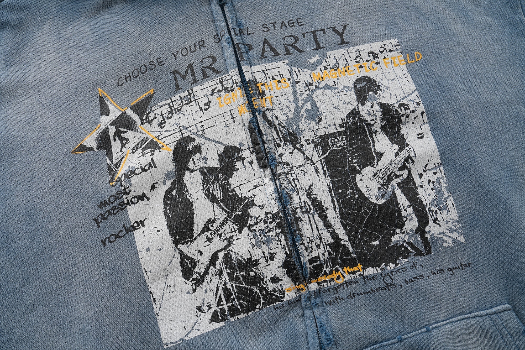 STARRVAINT Vintage Graphic Zip-Up Hoodie